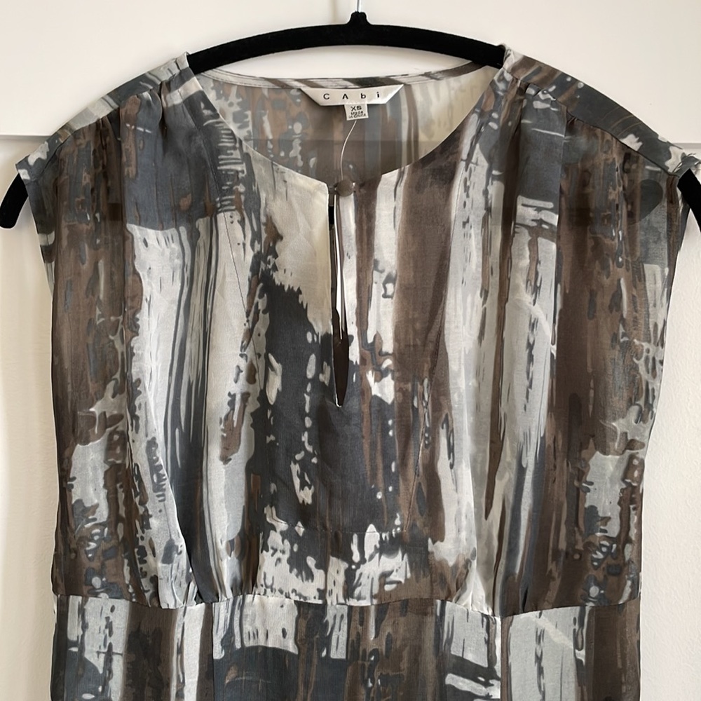 CAbi Sheer Painted Watercolor Tunic